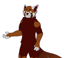 Procreate, 2026 A drawing of an anthropomorphized red panda.