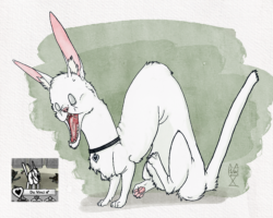 Procreate, 2026 A drawing of a mutated white cat with exaggerated proportions.