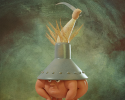 Blender, 2023 A 3D-rendering of a detail creature from The Last Judgement by Hieronymus Bosch.